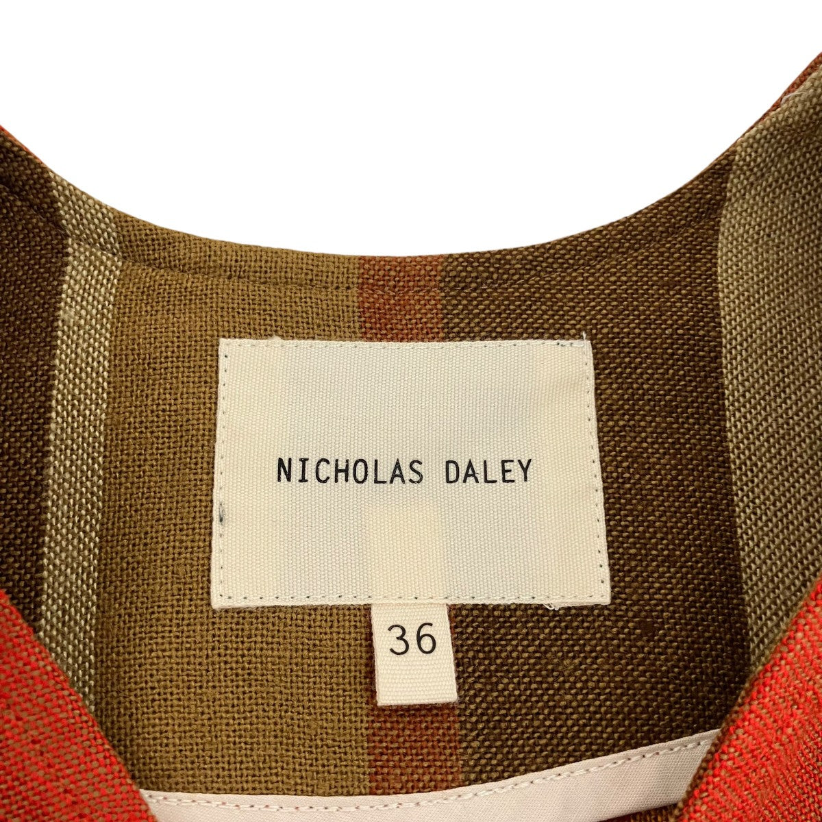 NICHOLAS DALEY ストライプノーカラージャケット 古着・中古-6枚目のアイテム画像