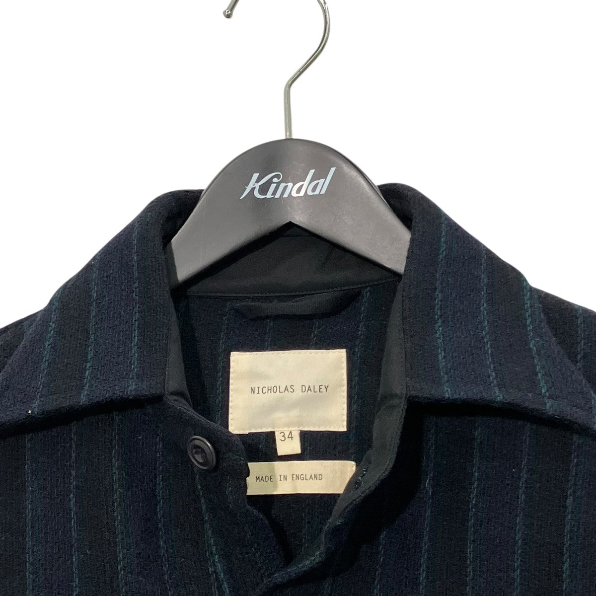 NICHOLAS DALEY 【新品】【美品】　ネイビー　ジップ　ドローコード NICHOLAS DALEY(ニコラスデイリー) ストライプウールジャケット