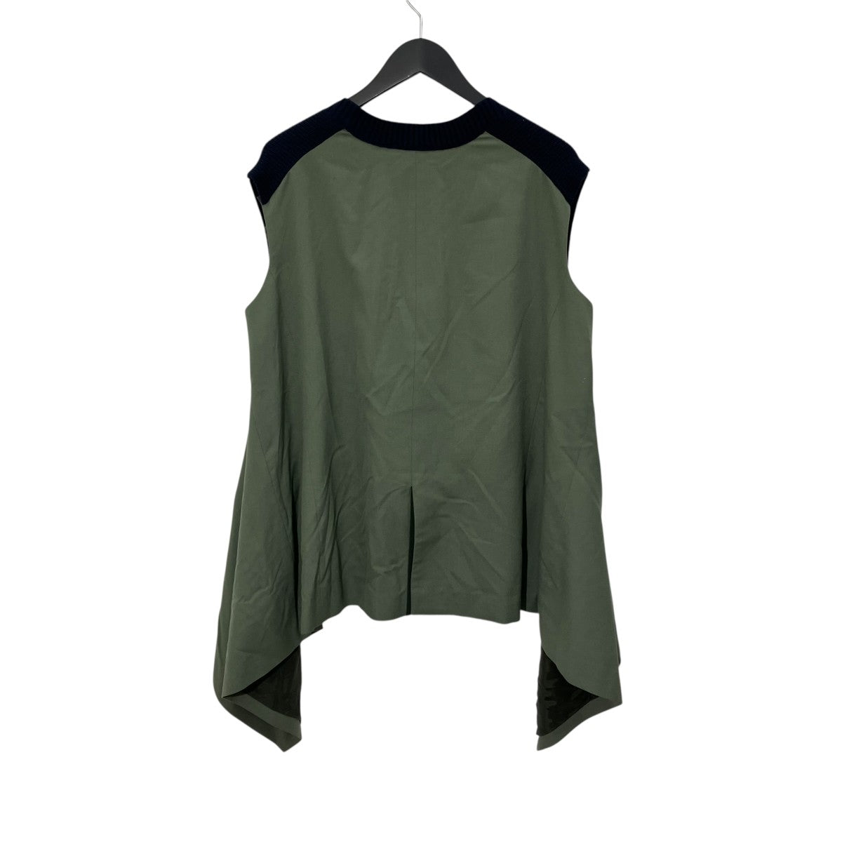 V-neck docking knitニットベスト21-05538