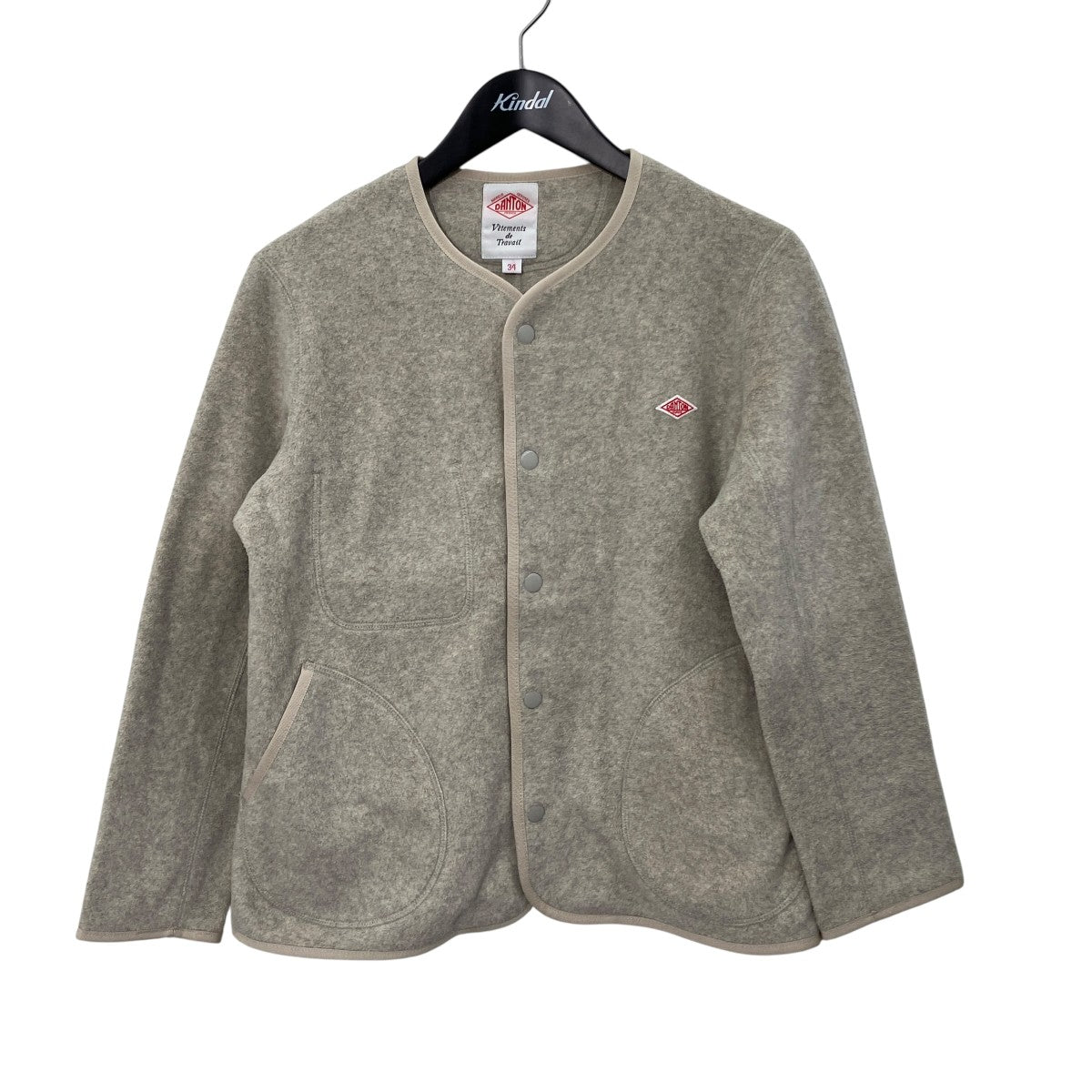 DANTON Fleece Collarless JACKETフリースジャケットJD-8911 古着・中古-1枚目のアイテム画像