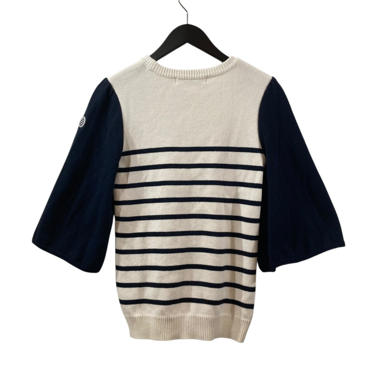 BORDERS AT BALCONY FLARE SLEEVE TOPボーダーニットBD2211-1B-05 古着・中古-2枚目のアイテム画像