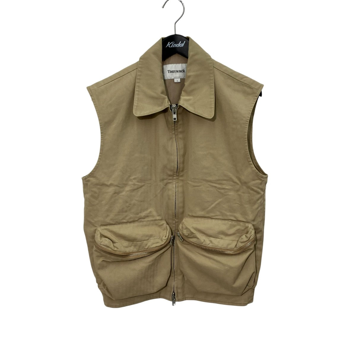 TONY WACK 25SSWASHED HERRINGBONE COTTON CARGOジップベストWBE12CJ36 古着・中古-1枚目のアイテム画像