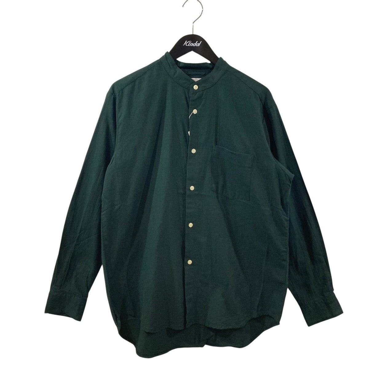 MANUAL ALPHABET SOFT VIYELLA LOOSE FIT B C SHTバンドカラーシャツMA-S-684 古着・中古-1枚目のアイテム画像