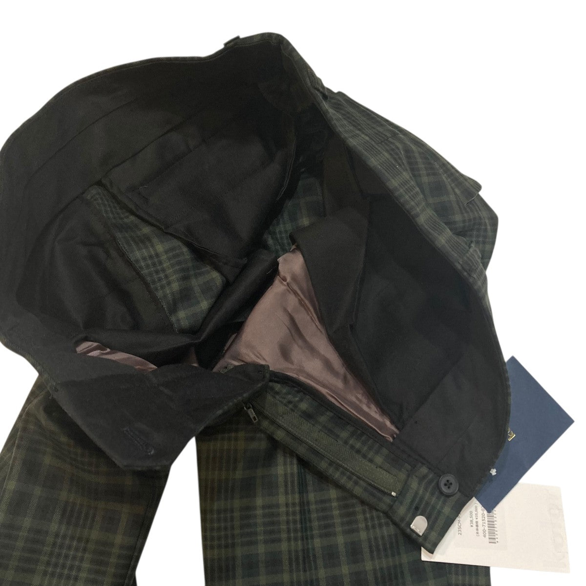 グリーンブロックプレイド パンツ チェック 23SCM-P17110