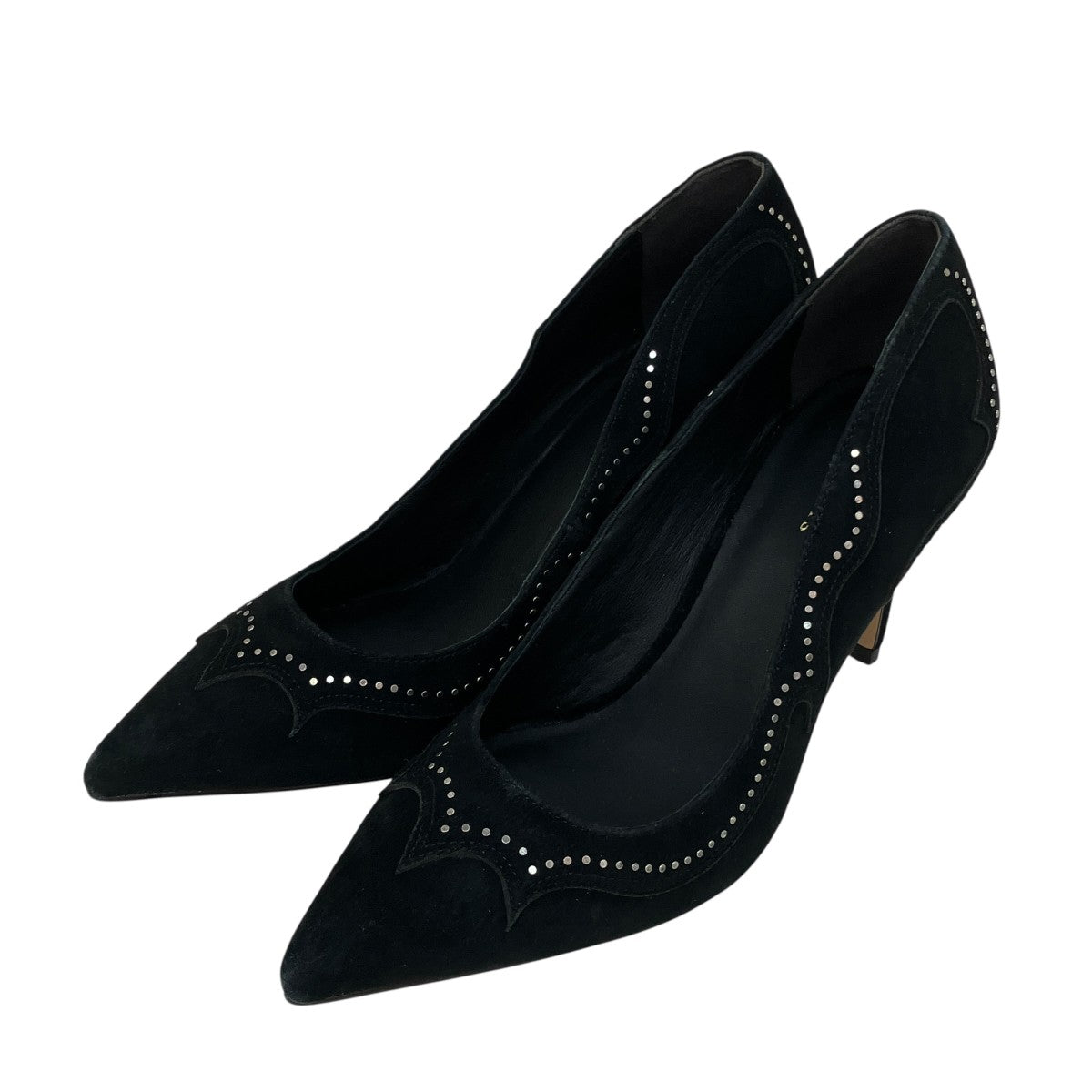 Zehra Suede Court Shoesヒールスウェードパンプス