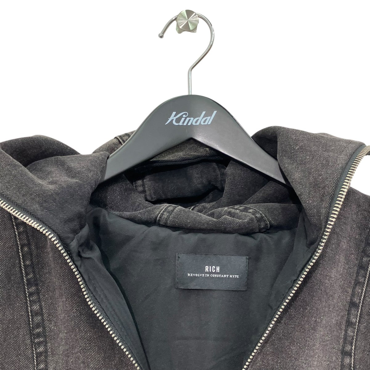 rich DENIM WASH NINJA HOODIEデニムジップパーカー 古着・中古-3枚目のアイテム画像
