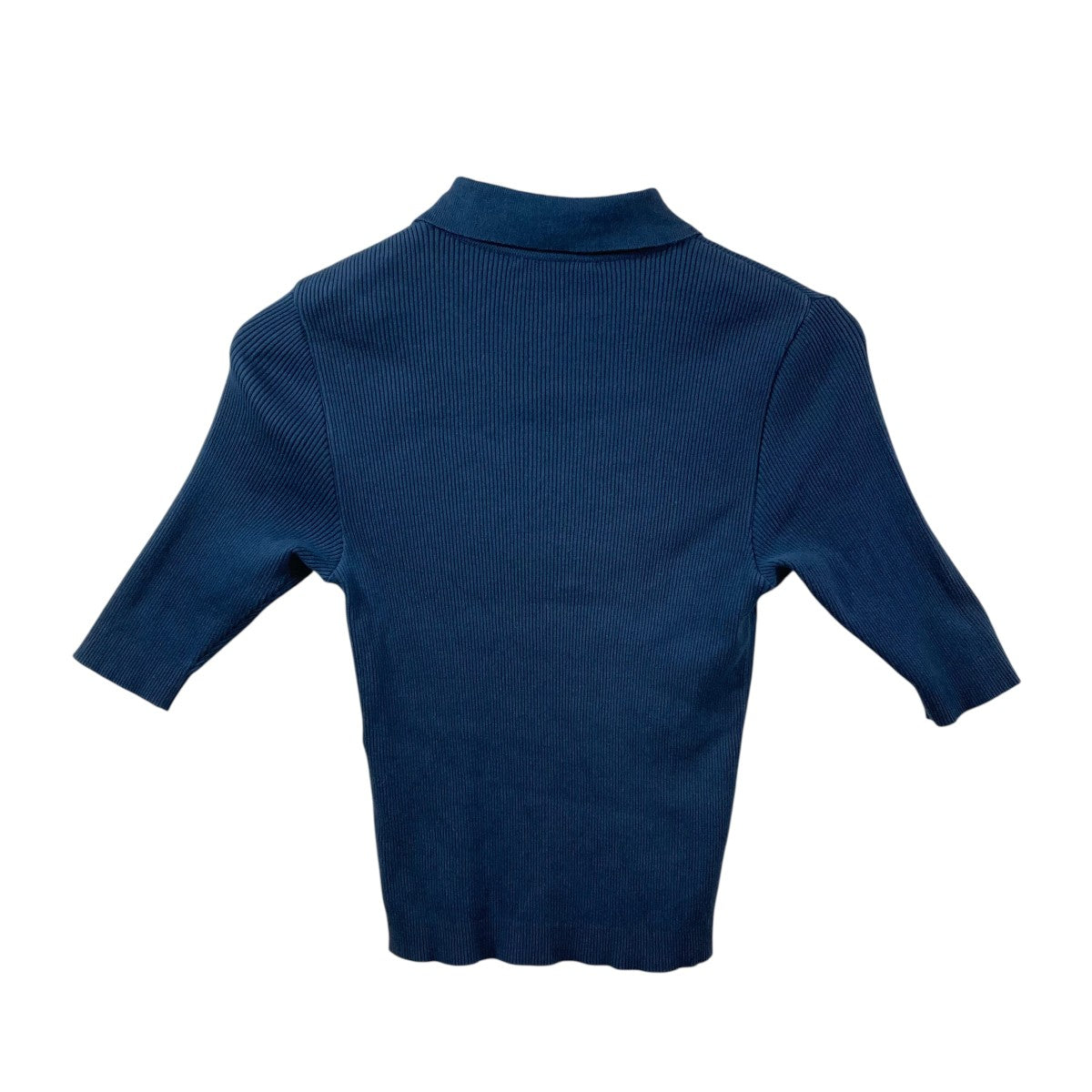 AURALEE COTTON HIGH GAUGE RIB KNIT POLOリブニットA00P01HR 古着・中古-2枚目のアイテム画像