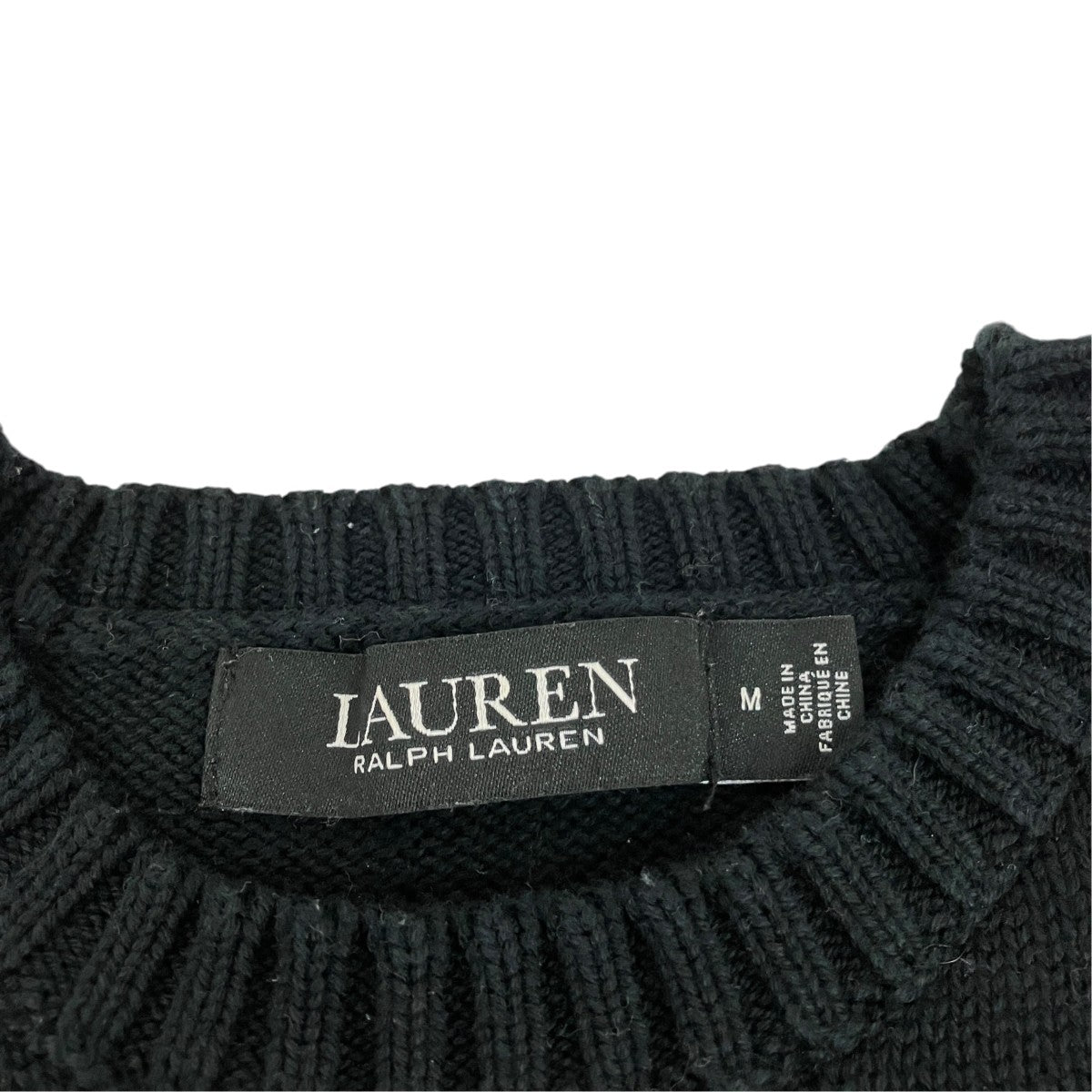 LAUREN RALPH LAUREN インターシャニット コットンブレンド セータークルーネックニット 古着・中古-5枚目のアイテム画像