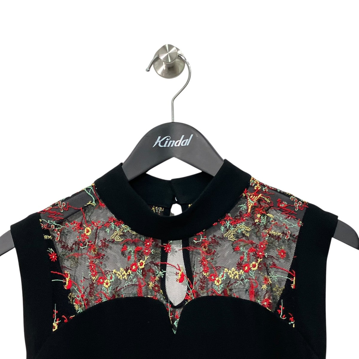 Acetate Polyester Floral Lace-Collar Sleeveless DressノースリーブワンピースMM24FW-DR002