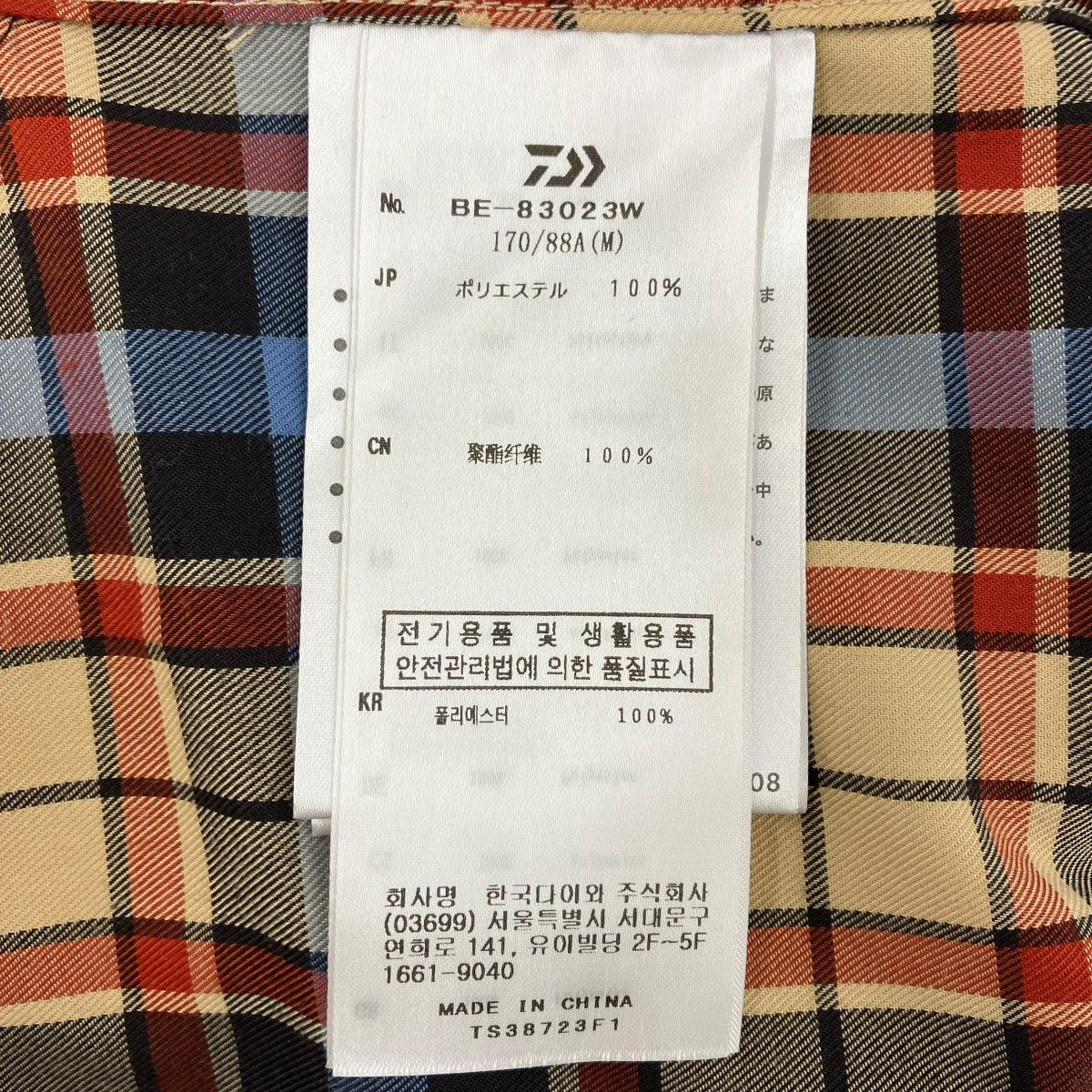 TECH BUTTON DOWN SHIRTSチェック長袖シャツBE83023W
