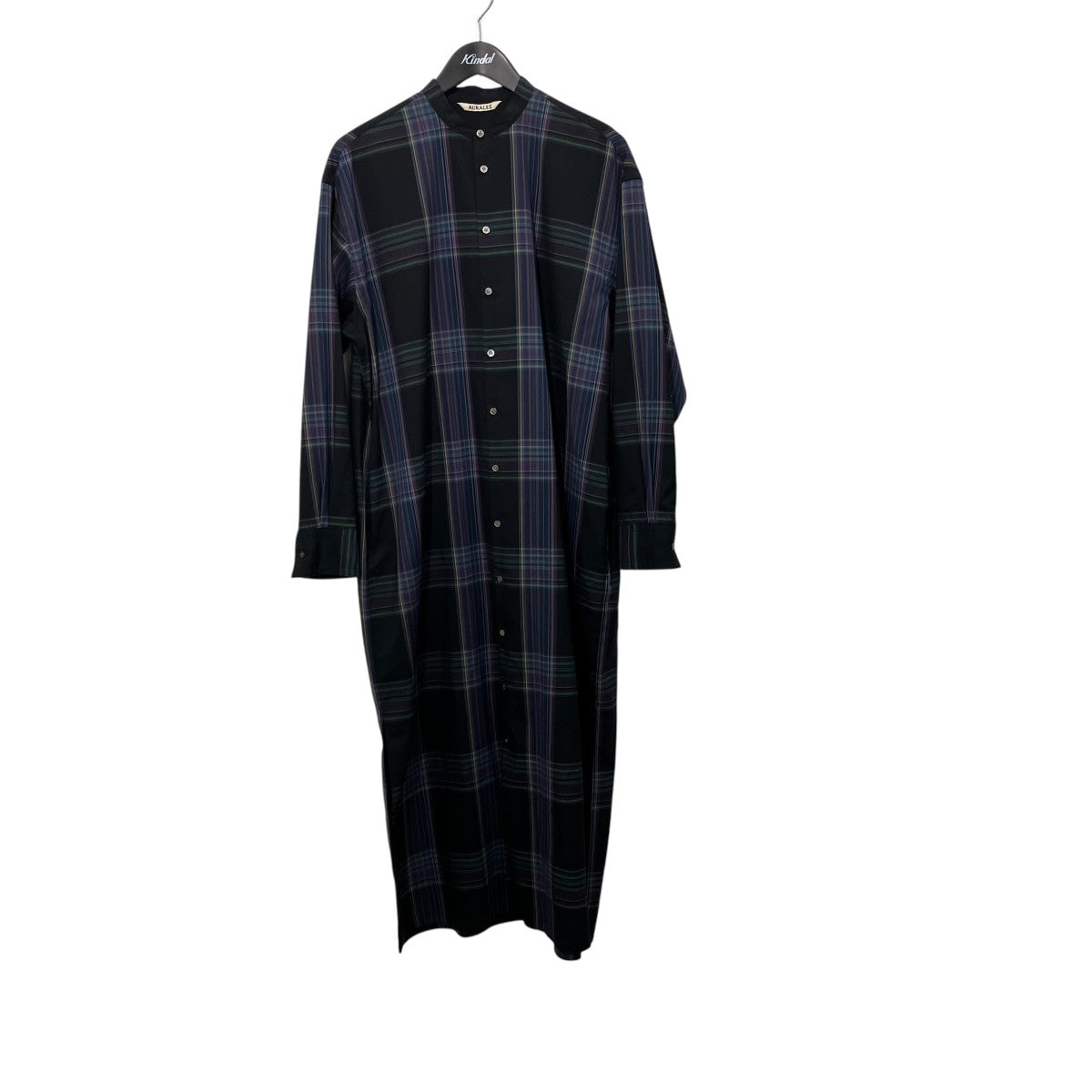AURALEE SUPER LIGHT WOOL CHECK MAXI ONE-PIECEチェック長袖ワンピースA9AD02LC 古着・中古-1枚目のアイテム画像