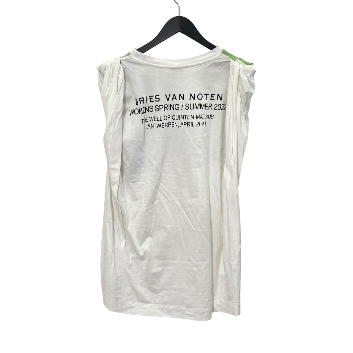DRIES VAN NOTEN Hetty Twist Shoulder Topノースリーブカットソー221-011164-4604 古着・中古-2枚目のアイテム画像
