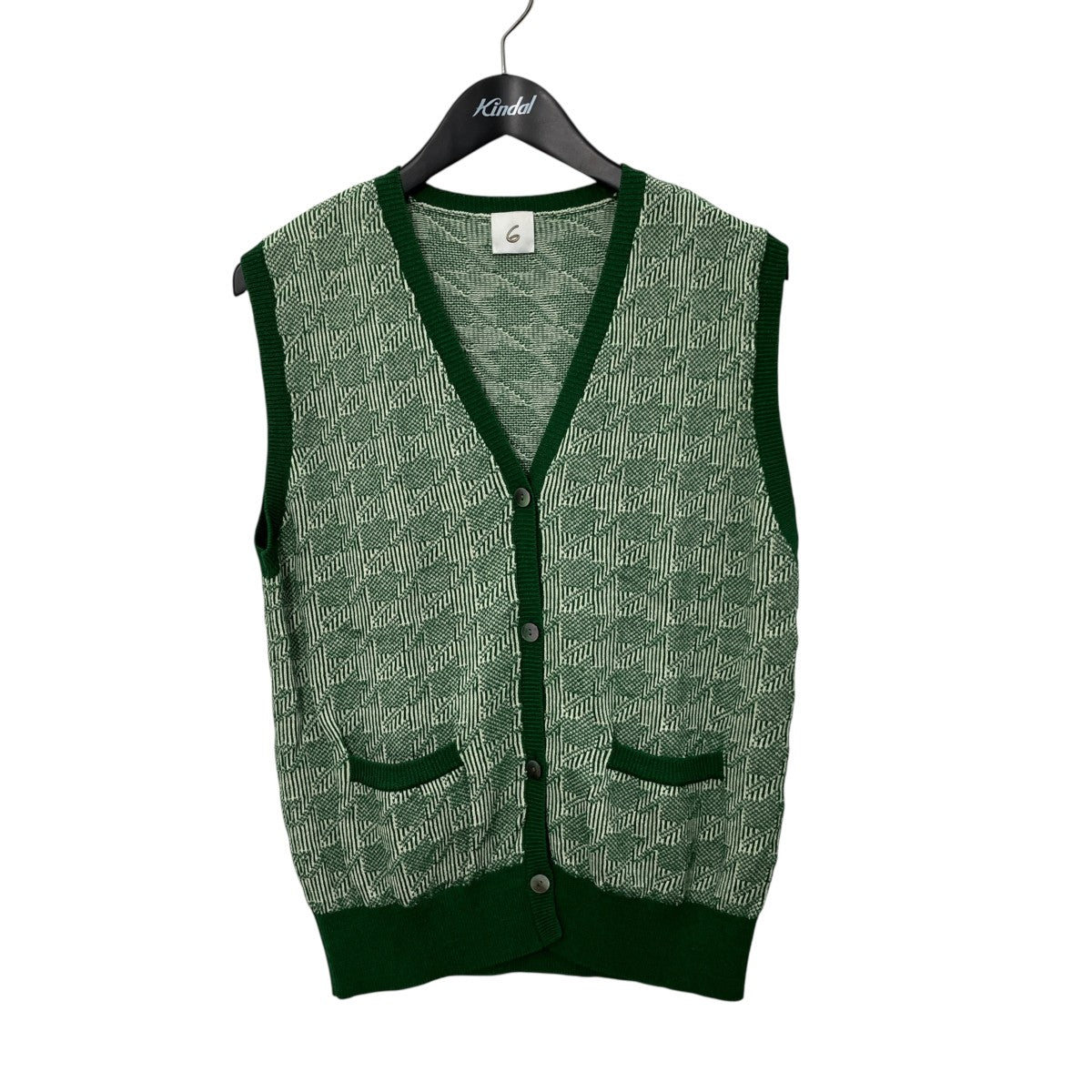 6(ROKU) BEAUTY＆YOUTH CHIDORI KNIT VEST千鳥格子ニットベスト8618-299-0077 古着・中古-1枚目のアイテム画像