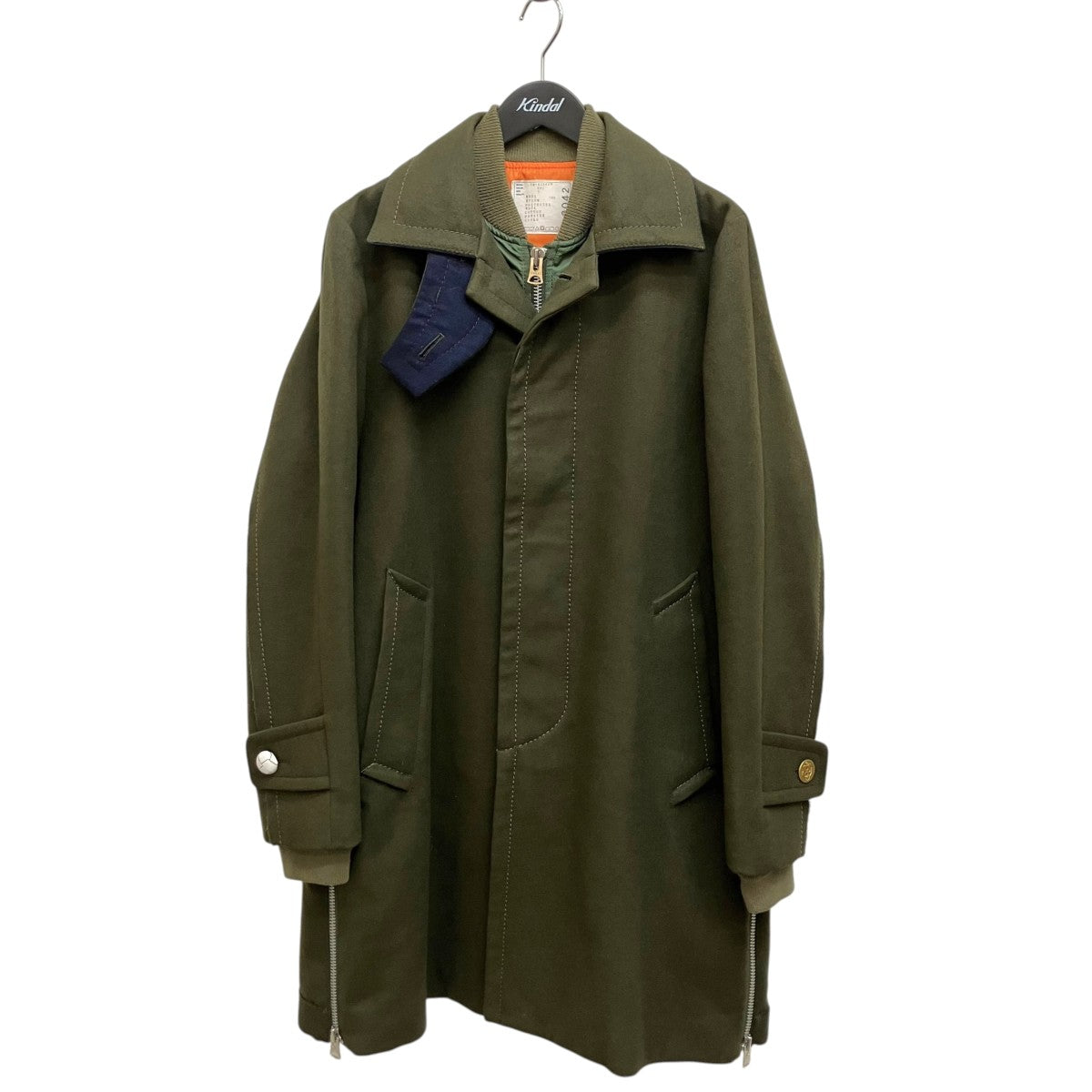 sacai 19AW MA-1 Docking Melton Stain Collar Coat 19-02042M 古着・中古-1枚目のアイテム画像