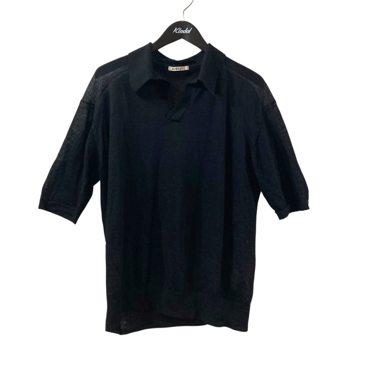 AURALEE HARD TWIST HIGH GAUGE WOOL SILK KNIT SKIPPER POLOニットポロシャツA24SP02WS 古着・中古-1枚目のアイテム画像