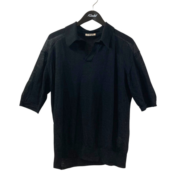 AURALEE オーバーサイズポロシャツ AURALEE(オーラリー) HARD TWIST HIGH GAUGE WOOL SILK KNIT SKIPPER
