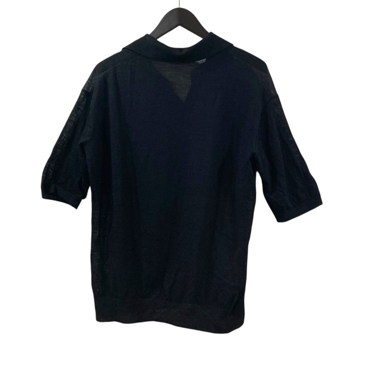 AURALEE HARD TWIST HIGH GAUGE WOOL SILK KNIT SKIPPER POLOニットポロシャツA24SP02WS 古着・中古-2枚目のアイテム画像