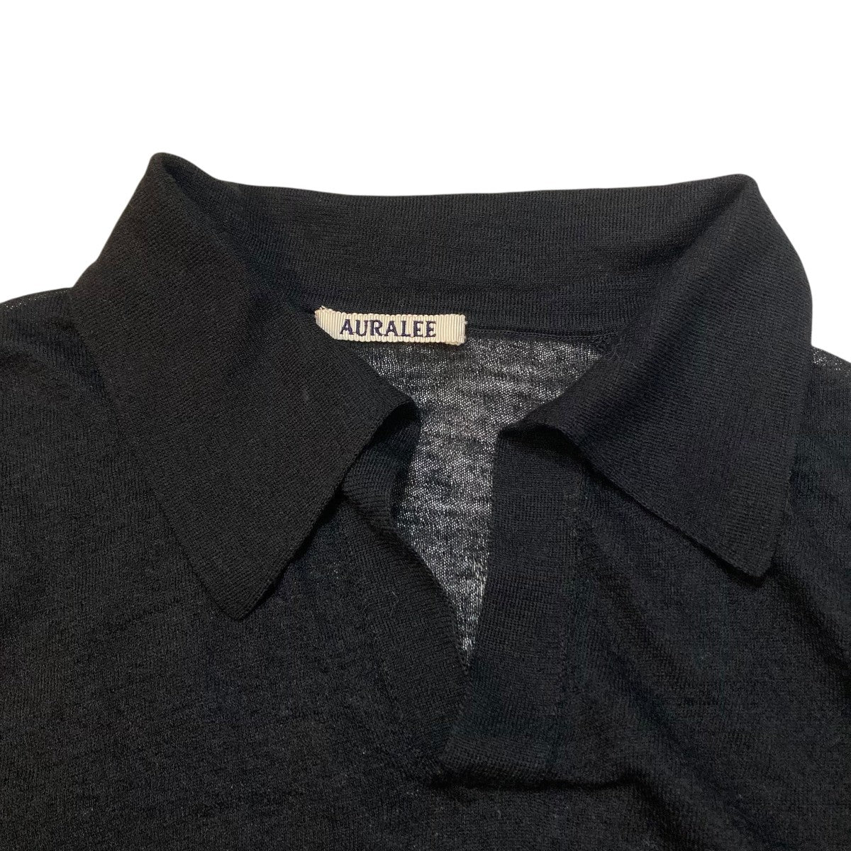 AURALEE HARD TWIST HIGH GAUGE WOOL SILK KNIT SKIPPER POLOニットポロシャツA24SP02WS 古着・中古-3枚目のアイテム画像