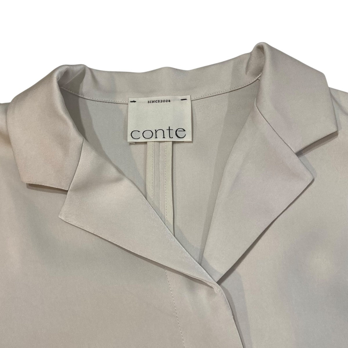conte 26SSサテン オープンカラー ジャンプスーツオールインワン8526-1-000005 古着・中古-3枚目のアイテム画像