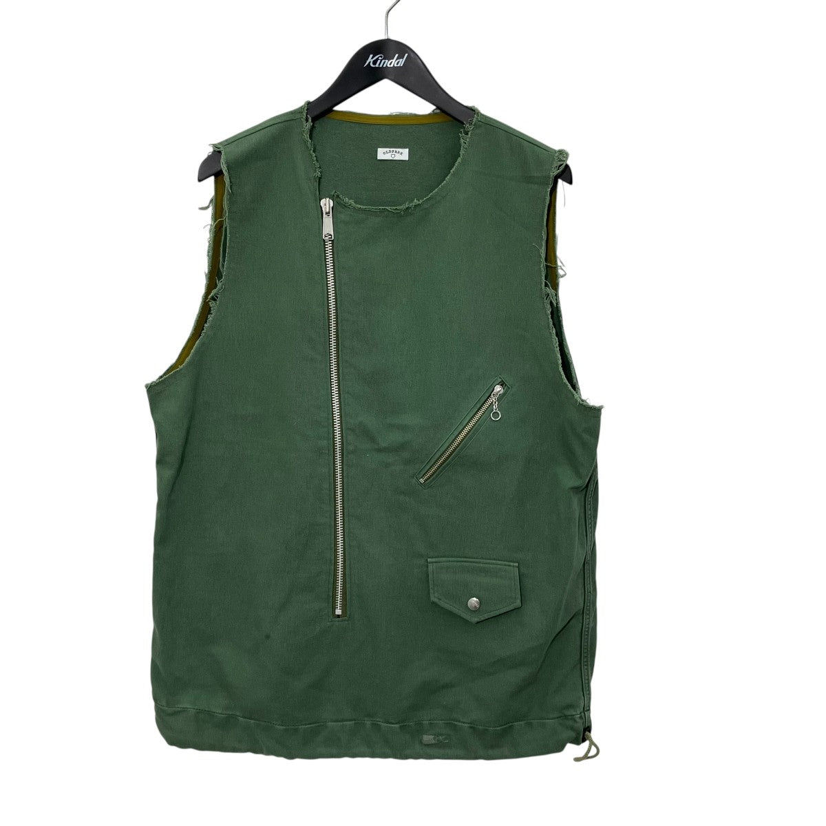 OLD PARK LAUNDRY VEST RIDERSジップベスト 古着・中古-1枚目のアイテム画像