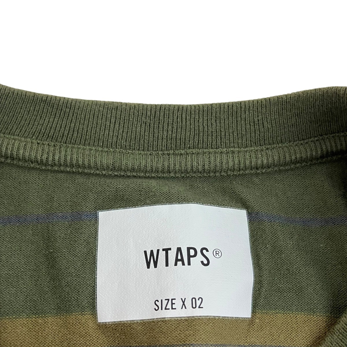 WTAPS 23SSBDY 02 SS COTTON．TEXTILE．SIGNボーダー半袖Tシャツ231ATDT-CSM30 古着・中古-5枚目のアイテム画像