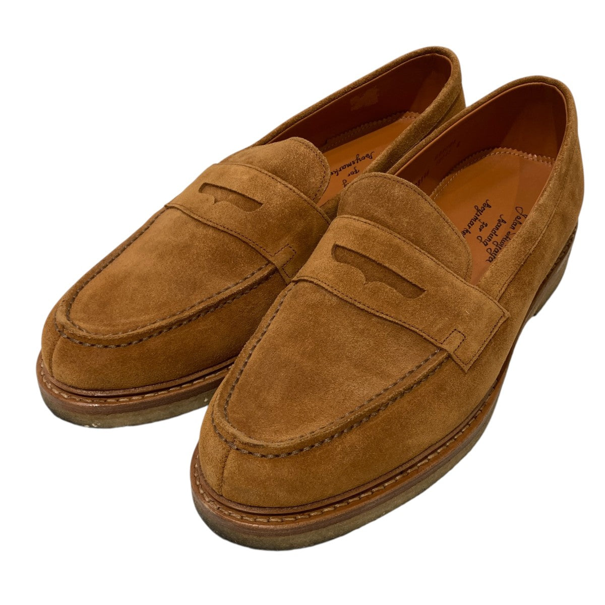 Bespoke Tobacco suede crepe sole loafersローファー
