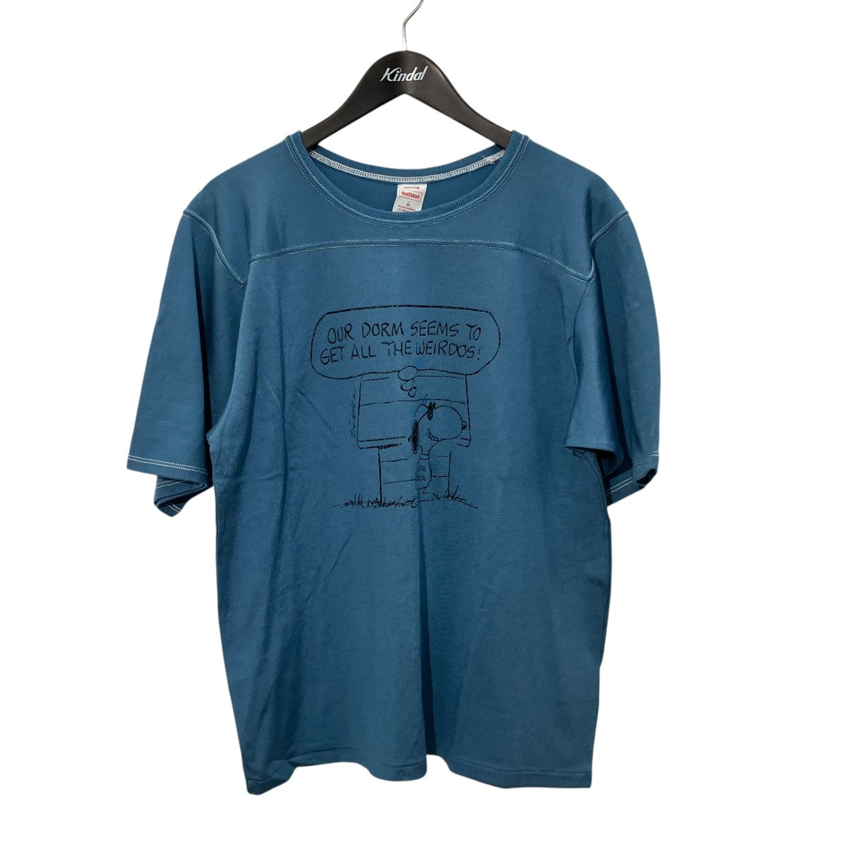 Healthknit 6(ROKU)別注 SNOOPYフットボール Tシャツ8617-6-000010-7150 古着・中古-1枚目のアイテム画像