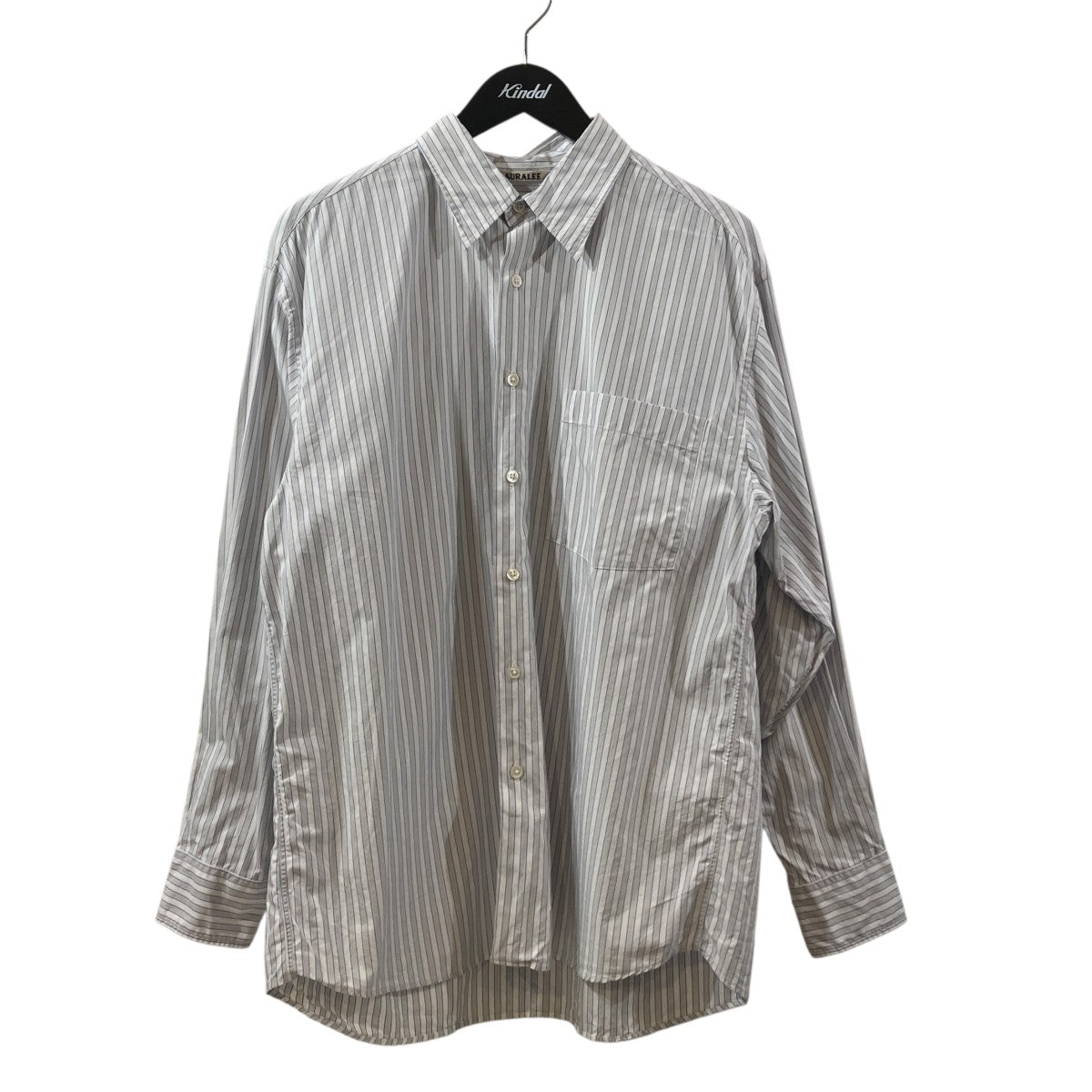 WASHED FINX TWILL STRIPE SHIRTSストライプ長袖シャツA20SS01TS