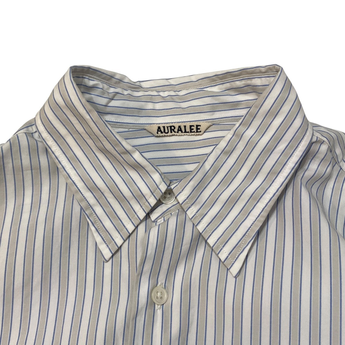 WASHED FINX TWILL STRIPE SHIRTSストライプ長袖シャツA20SS01TS