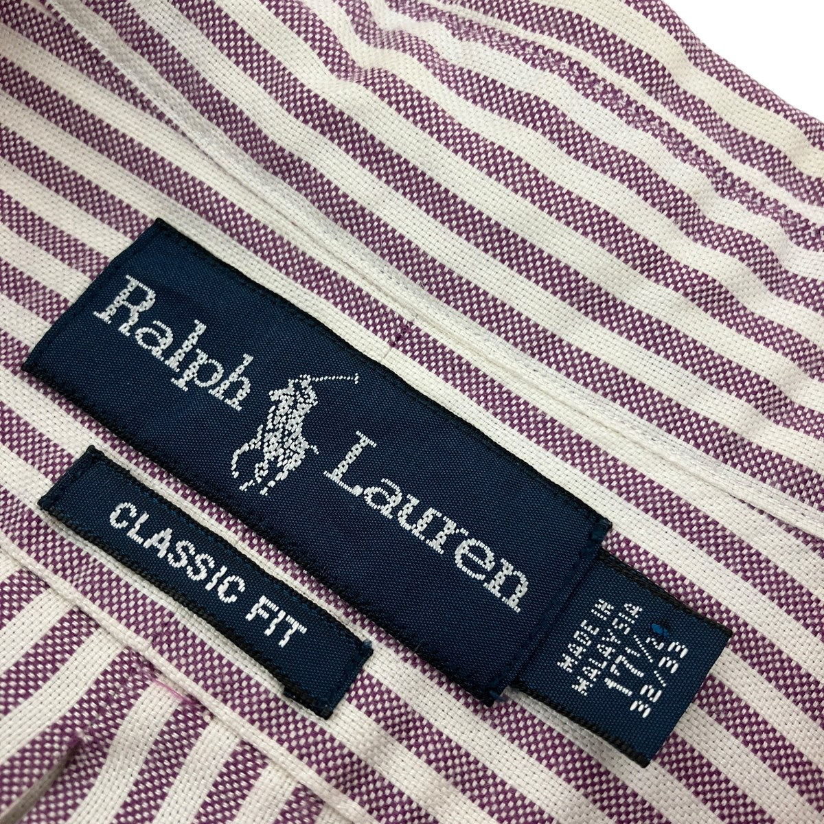 RALPH LAUREN CLASSIC FITストライプボタンダウンシャツ 古着・中古-5枚目のアイテム画像