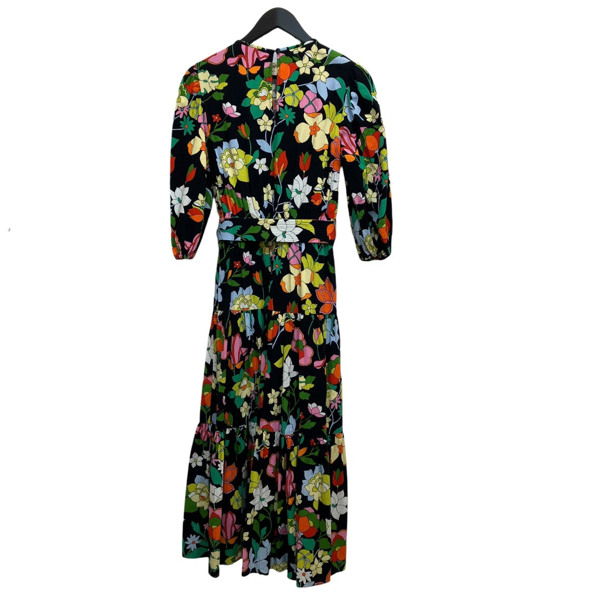 Floral Print Flared Dress長袖ワンピース