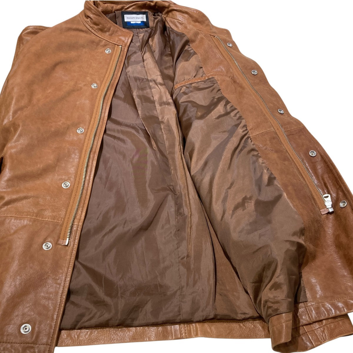 MAISON SPECIAL プライムオーバーショートモッズレザーブルゾンレザージャケット11211211208 古着・中古-4枚目のアイテム画像