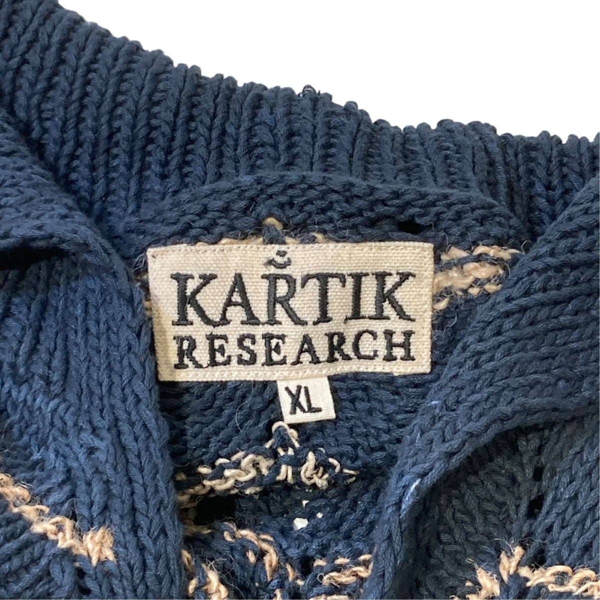 Striped Knitted Cotton Polo Sweater襟付ニット
