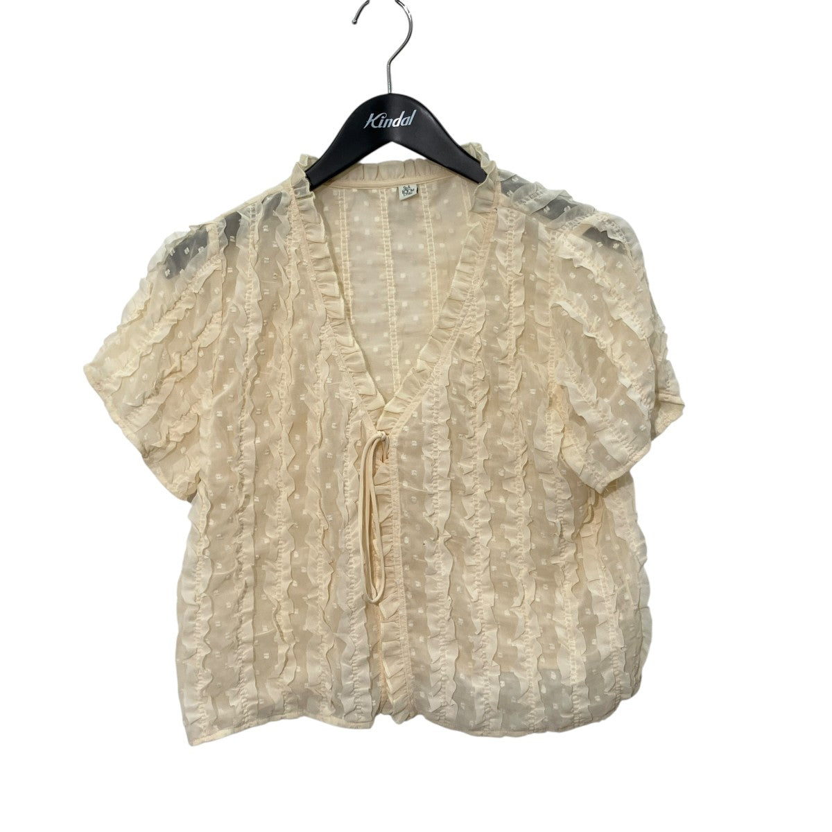 Chiffon Embroidery Frillショートカーデ半袖ブラウス121515447