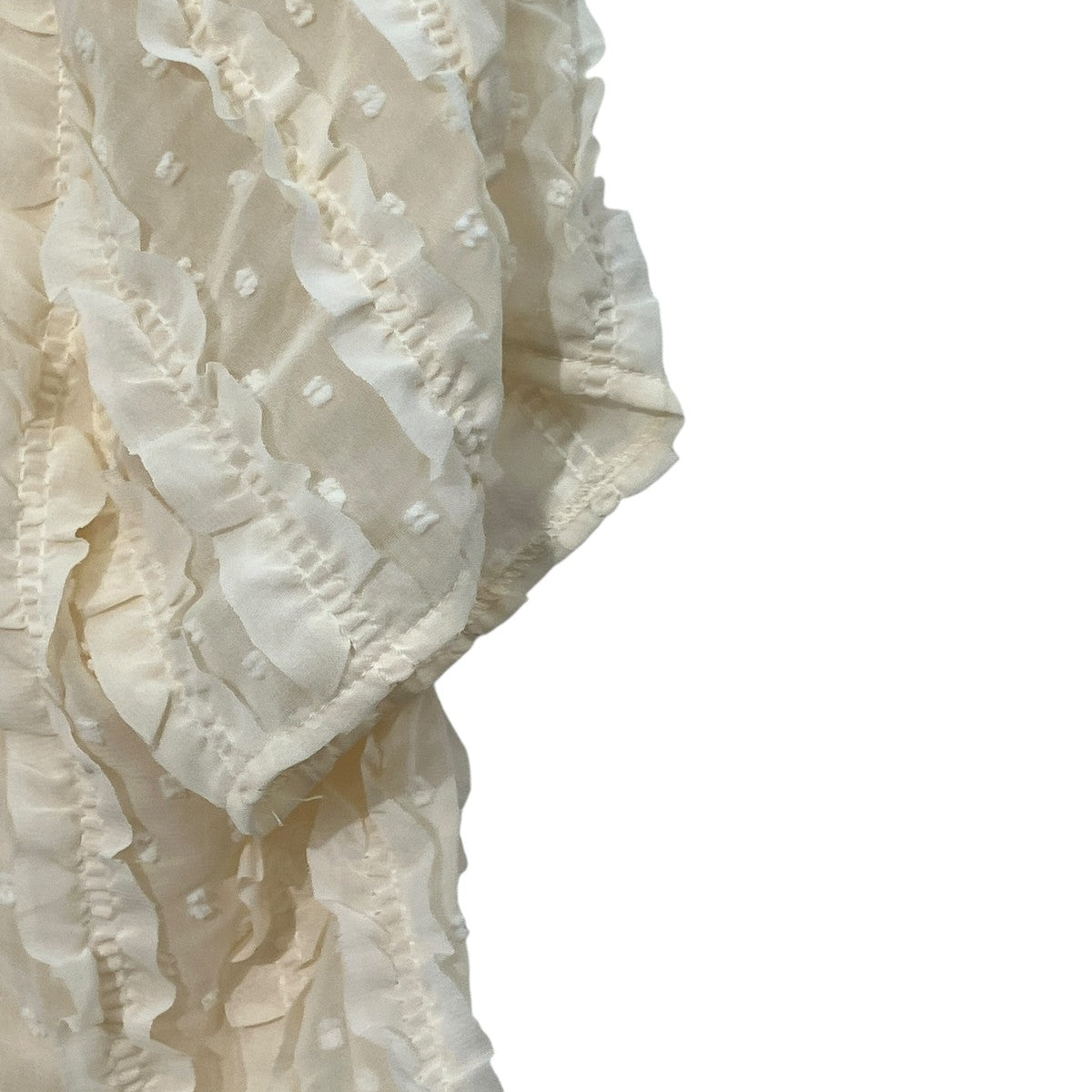 Chiffon Embroidery Frillショートカーデ半袖ブラウス121515447