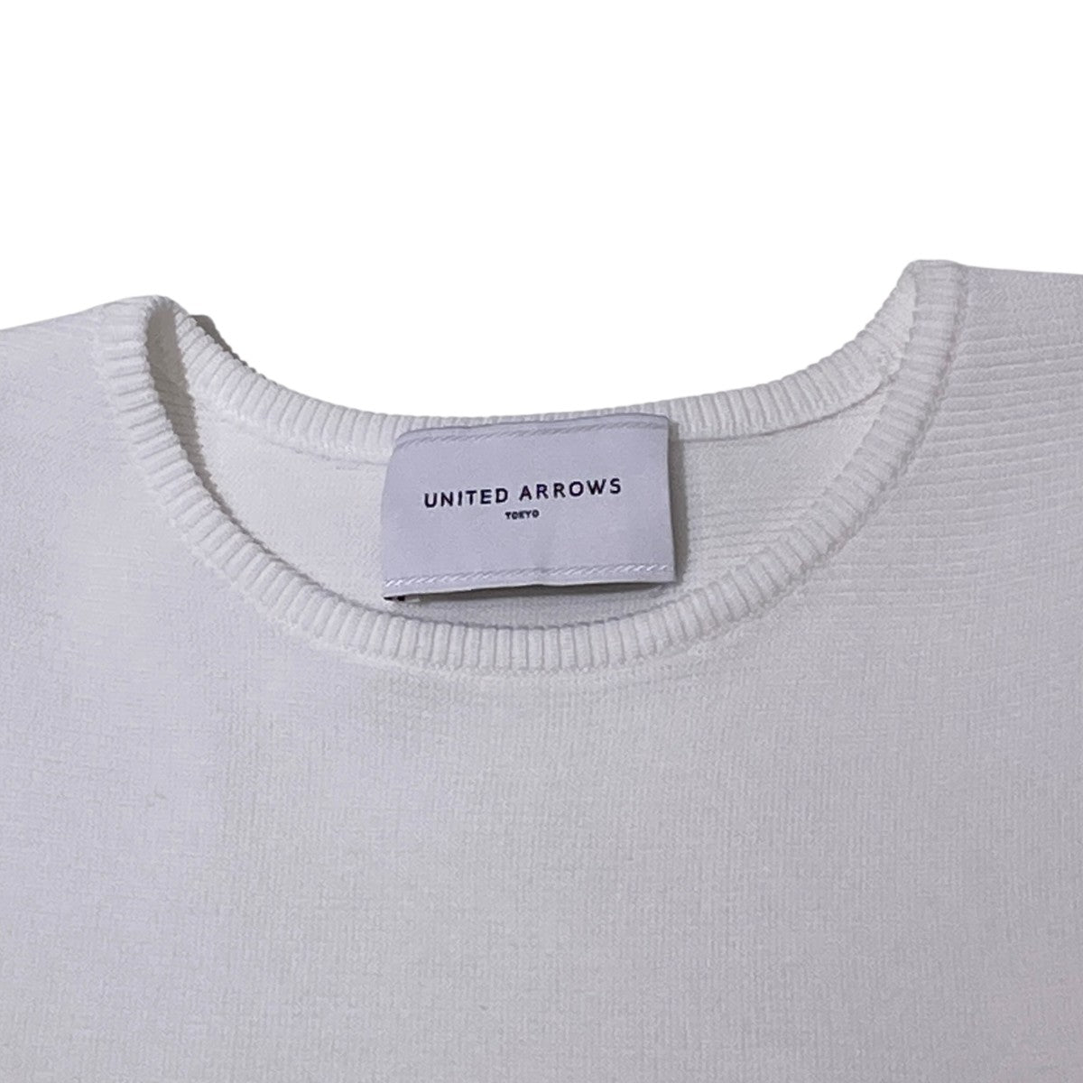 UNITED ARROWS TOKYO パフスリーブガーターニット無地半袖ブラウス1518-199-1701 古着・中古-6枚目のアイテム画像