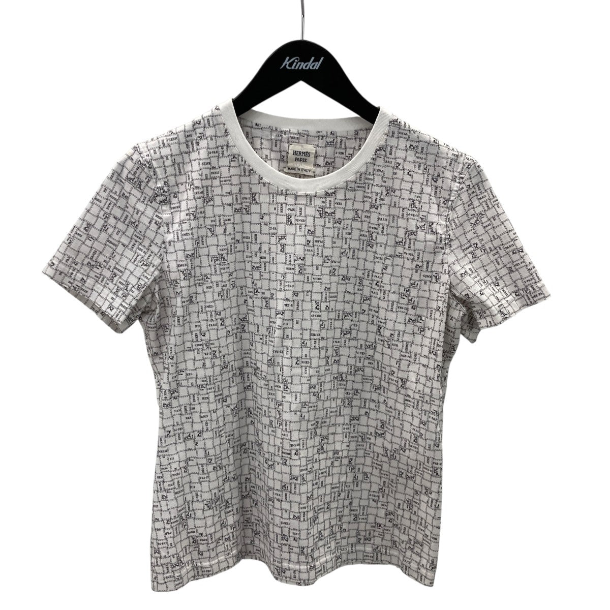HERMES ボルデュックチェックTシャツ／半袖カットソー5E4645DK 古着・中古-1枚目のアイテム画像