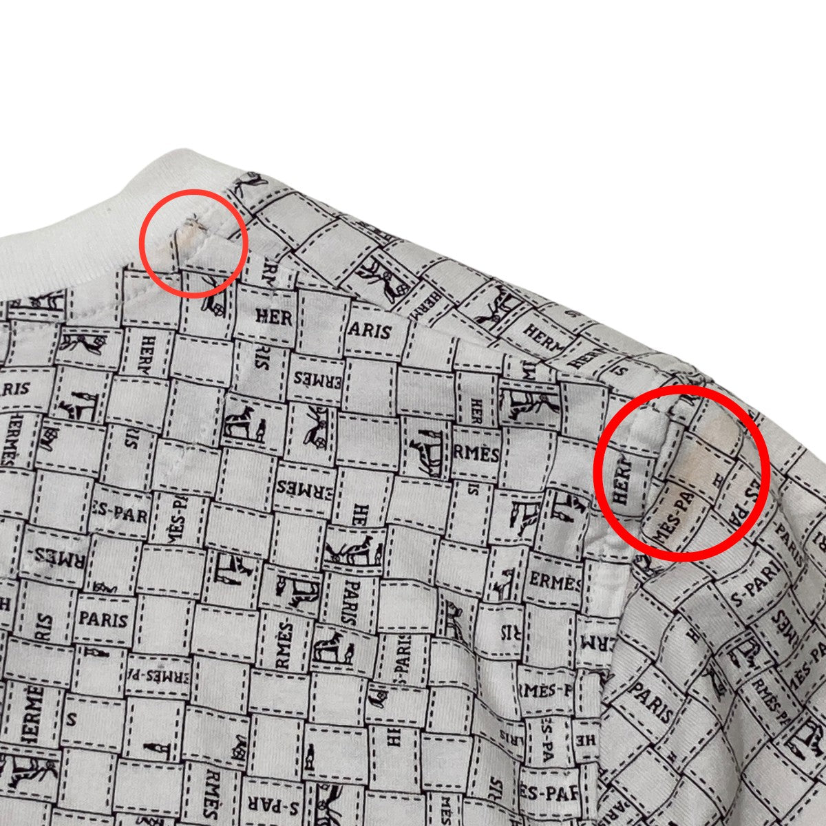 HERMES ボルデュックチェックTシャツ／半袖カットソー5E4645DK 古着・中古-8枚目のアイテム画像