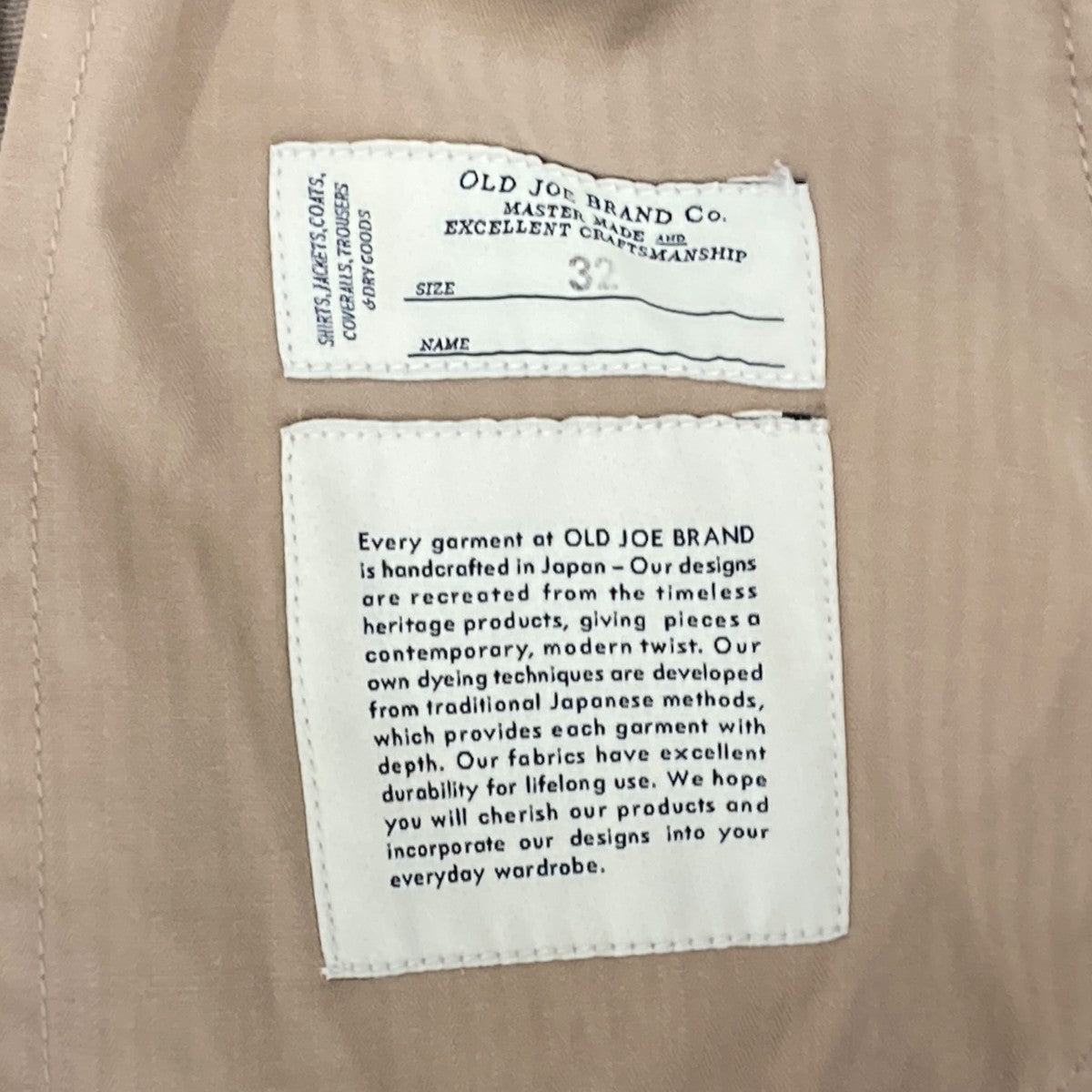 OLD JOE ＆ Co． PLEATED WAIST MONTY TROUSERチノパン241OJ-PT18 古着・中古-6枚目のアイテム画像