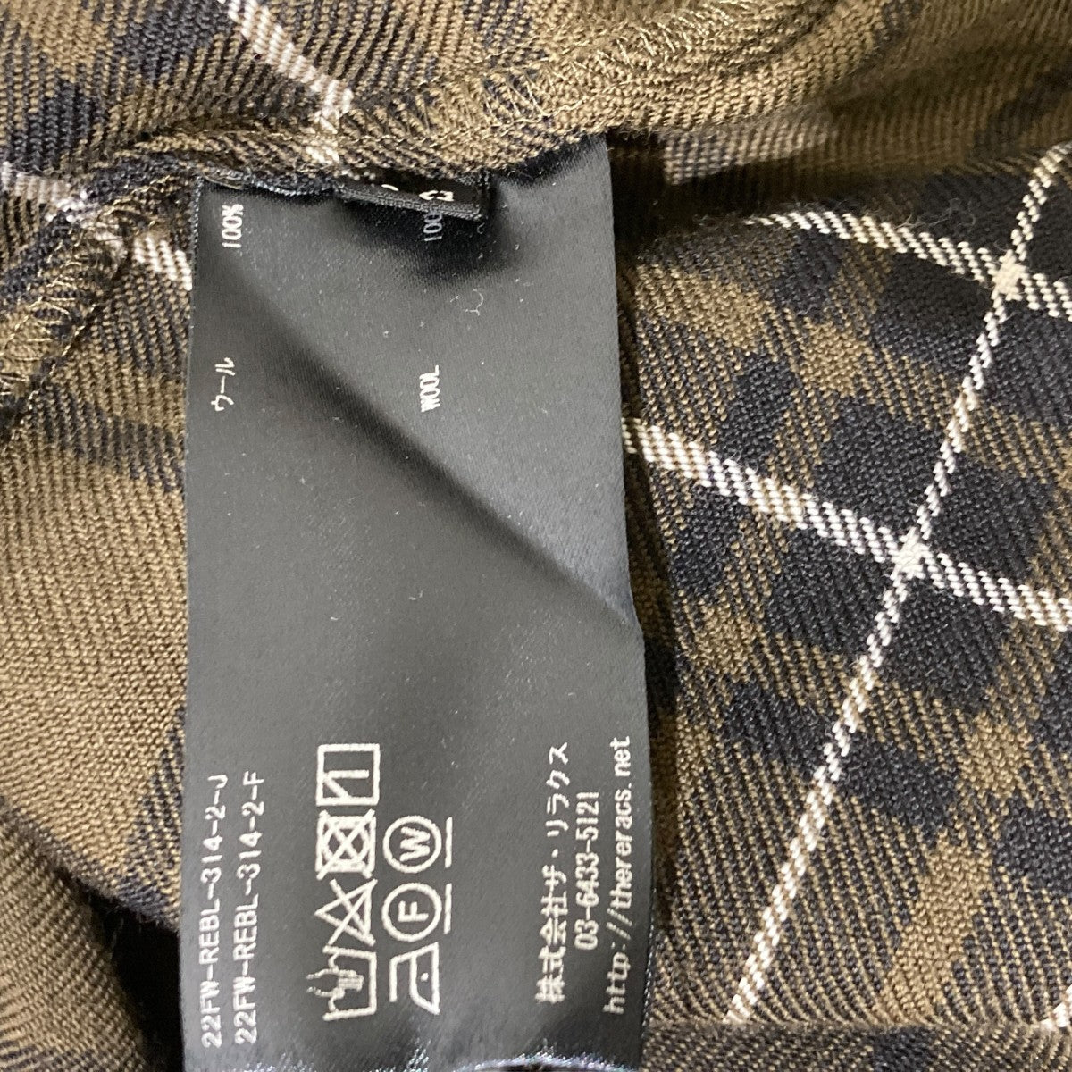 THE PLACKET SHIRTチェックシャツ／バンドカラーシャツ22FW-REBL-314-2-J