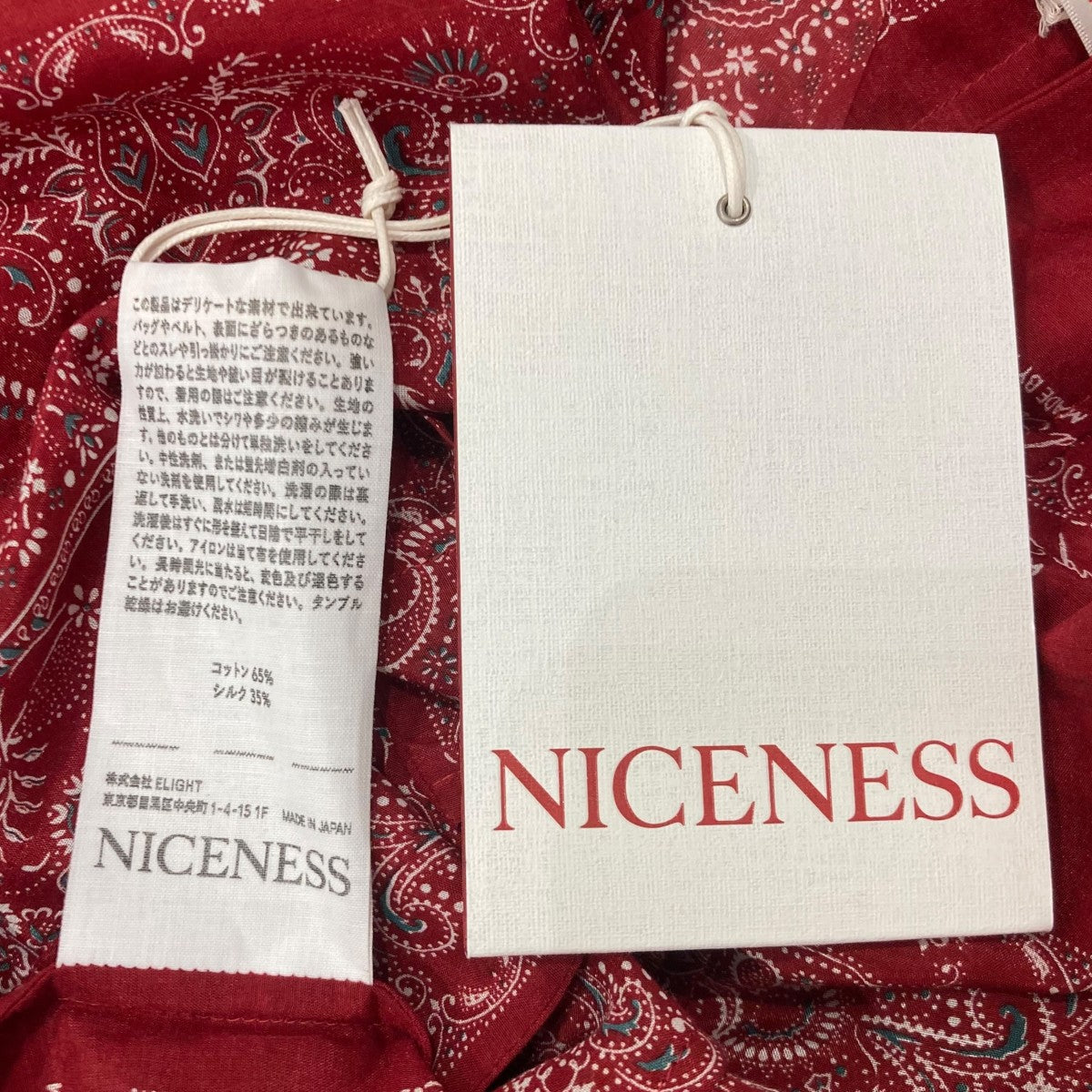 NICENESS(ナイスネス) JAMET総柄シャツ レッド サイズ M｜【公式