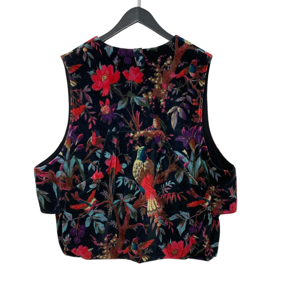 Engineered Garments Fowl Vest - Cotton Bird Print Velveteenファウルベスト 古着・中古-2枚目のアイテム画像