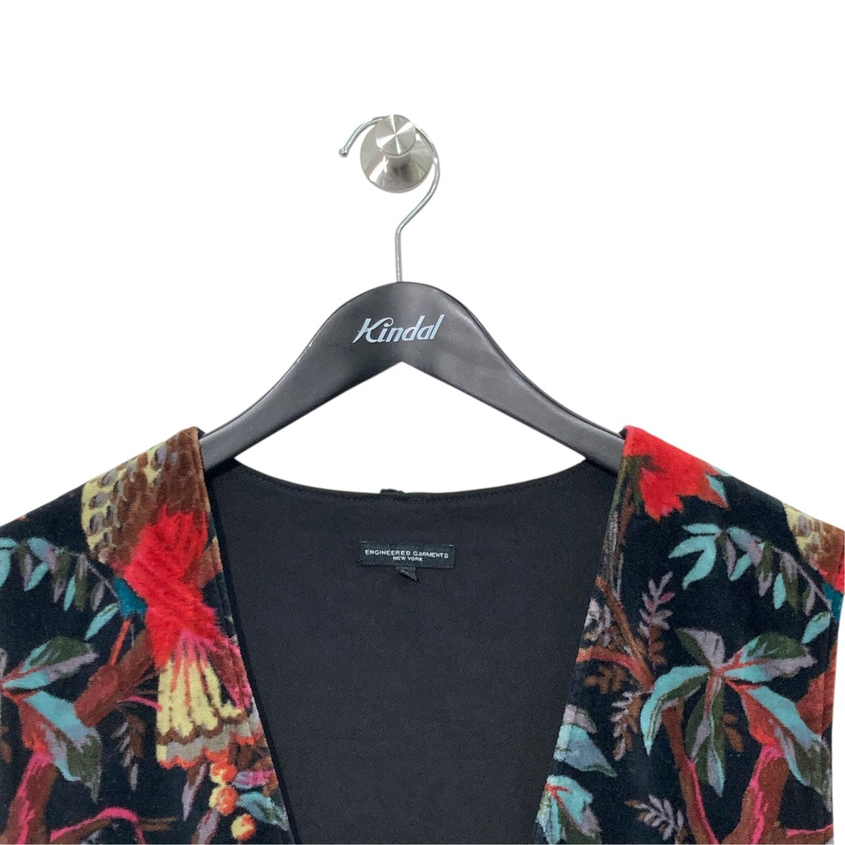 Engineered Garments Fowl Vest - Cotton Bird Print Velveteenファウルベスト 古着・中古-3枚目のアイテム画像