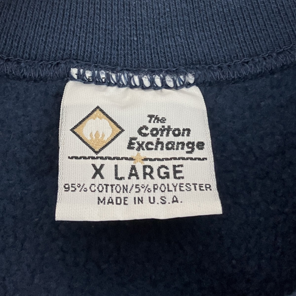 the cotton exchange 90s USA製 カレッジロゴクルーネックスウェット 古着・中古-5枚目のアイテム画像
