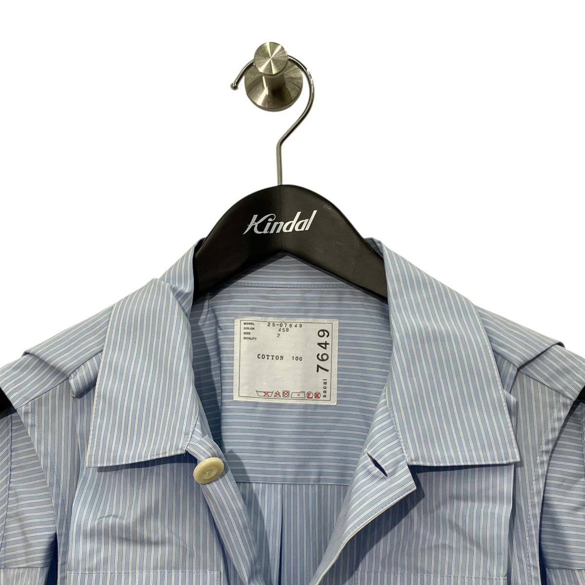 25SSShirt dressストライプノースリーブシャツワンピース2510207649 25-07649
