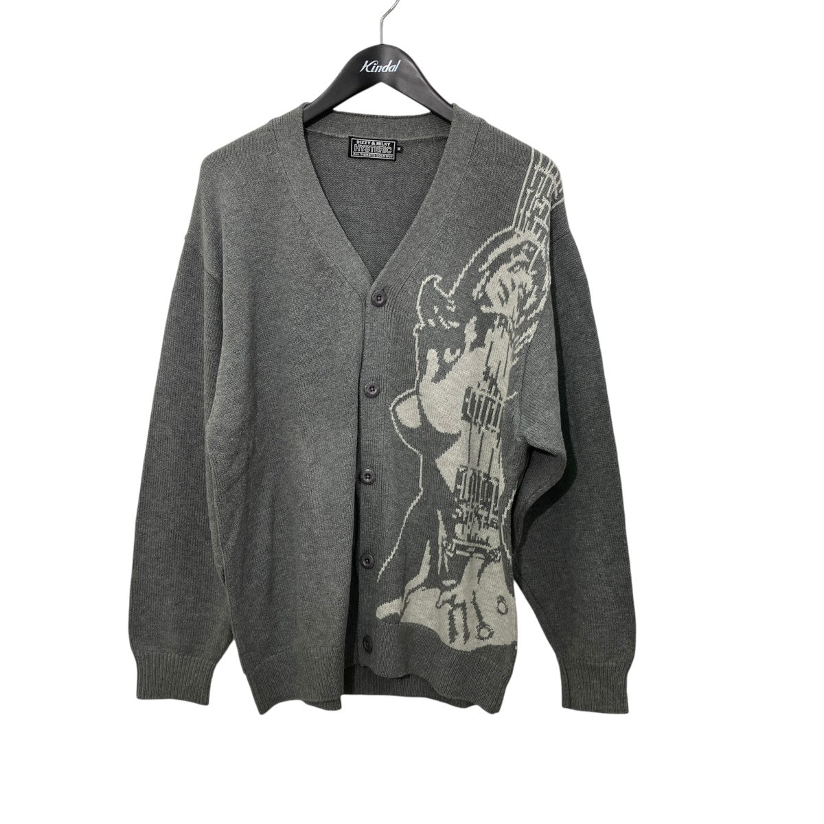 Hysteric Glamour GUITAR GIRL編込ニットカーディガン02261ND01 古着・中古-1枚目のアイテム画像