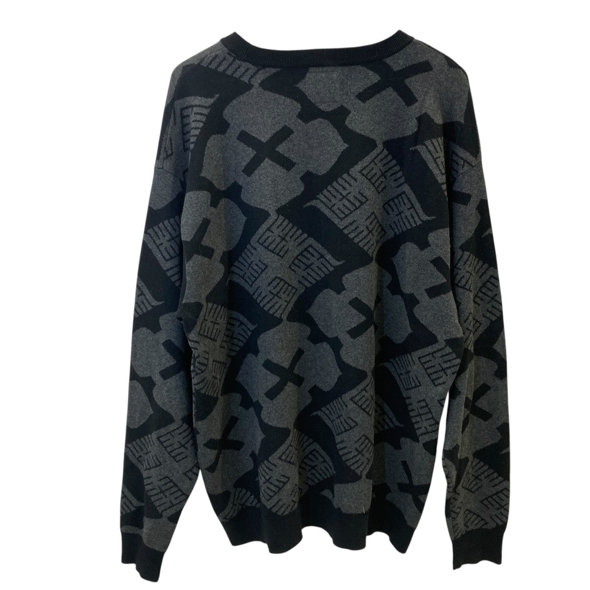 BUDSPOOL×GAKKIN 花罰家紋 COTTON KNIT JACQUARD SWEATER総柄ニット 古着・中古-2枚目のアイテム画像