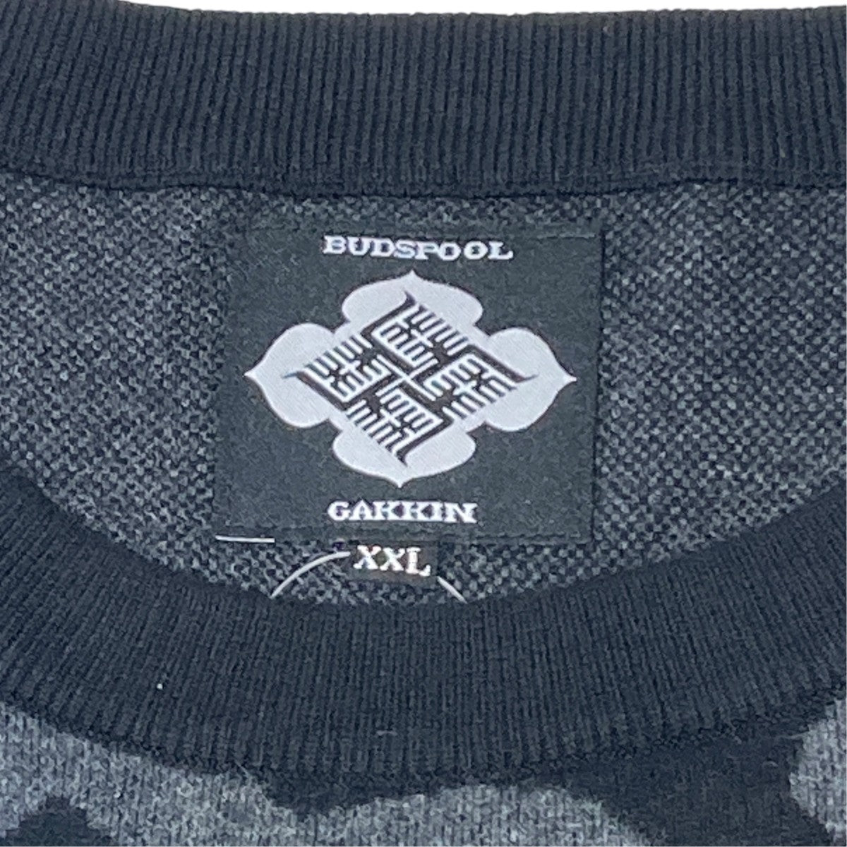 BUDSPOOL×GAKKIN 花罰家紋 COTTON KNIT JACQUARD SWEATER総柄ニット 古着・中古-5枚目のアイテム画像