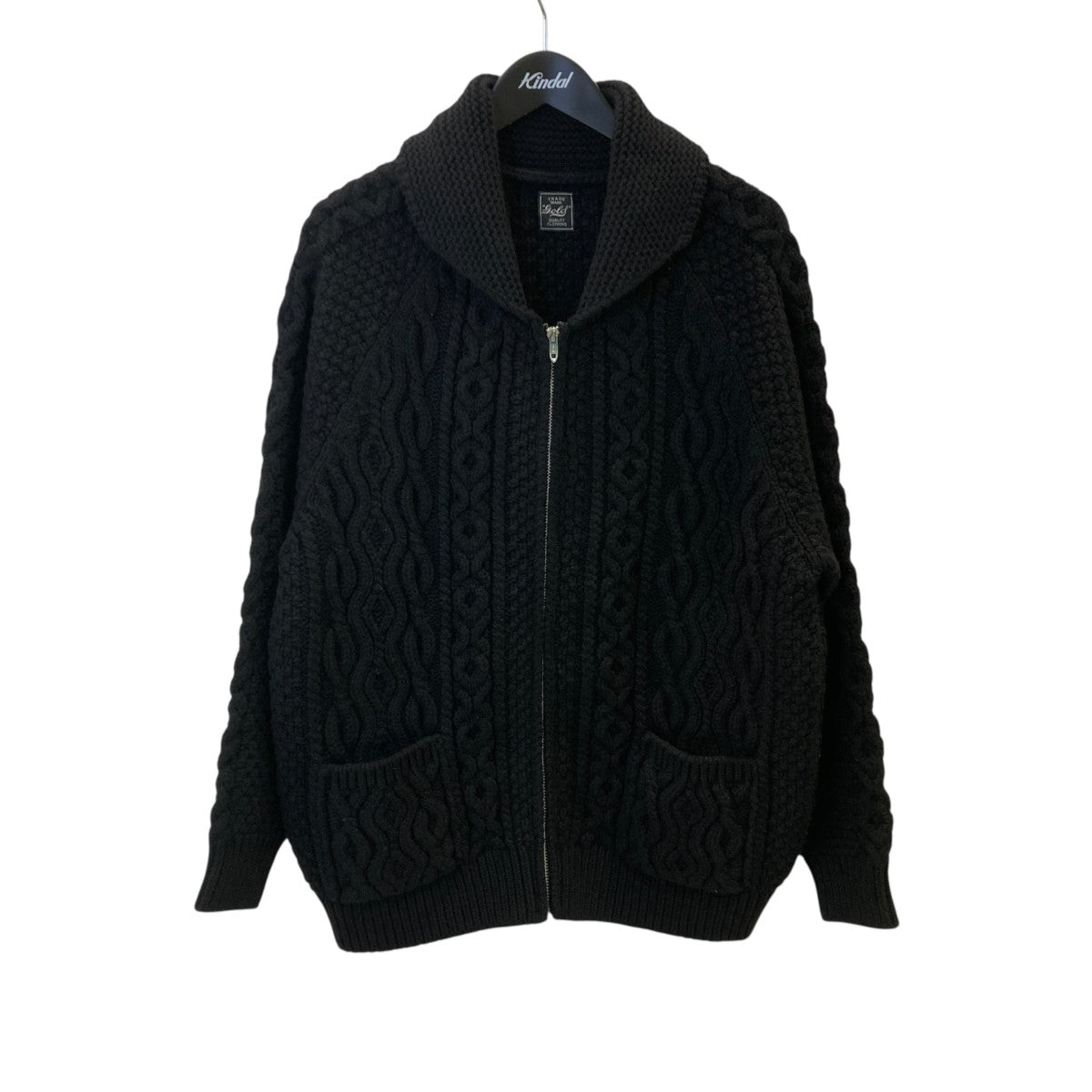 GOLD WOOL × SABLE LOW GAUZE CABLE KNIT ZIP SWEATERニットカーディガンGL90255 古着・中古-1枚目のアイテム画像