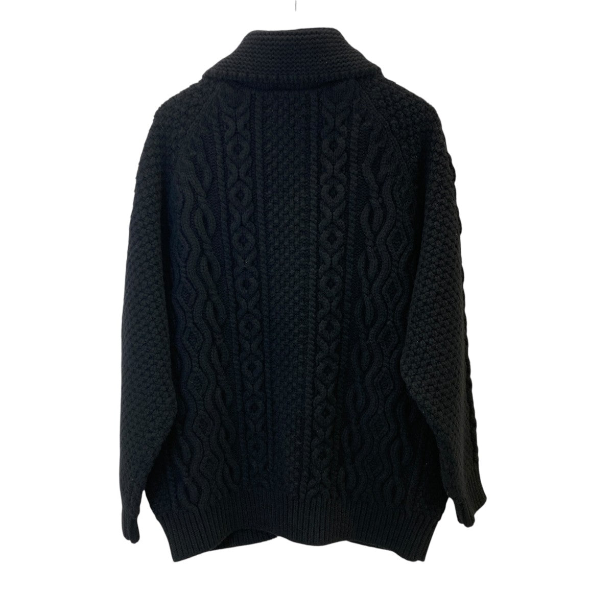 GOLD WOOL × SABLE LOW GAUZE CABLE KNIT ZIP SWEATERニットカーディガンGL90255 古着・中古-2枚目のアイテム画像